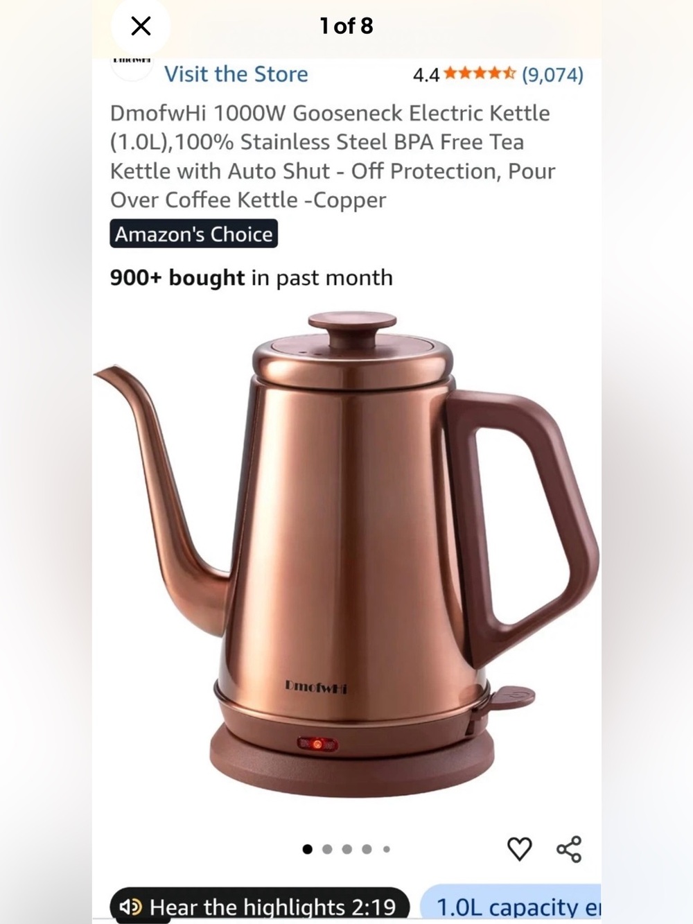 Copper Electric Gooseneck Kettle – Copper Finish